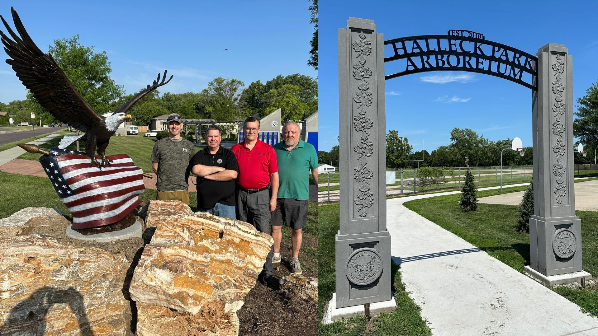 Veterans Park in Papillion adds arboretum archway, bald eagle statute